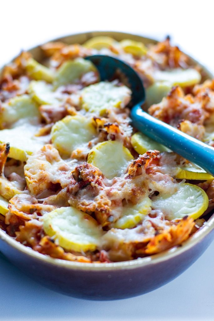 baked farfalle and summer squash recipe