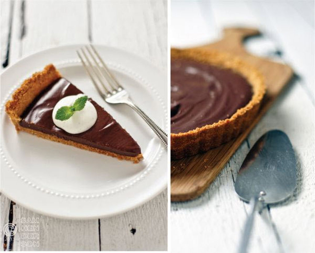 chocolate tart with mint mascarpone recipe