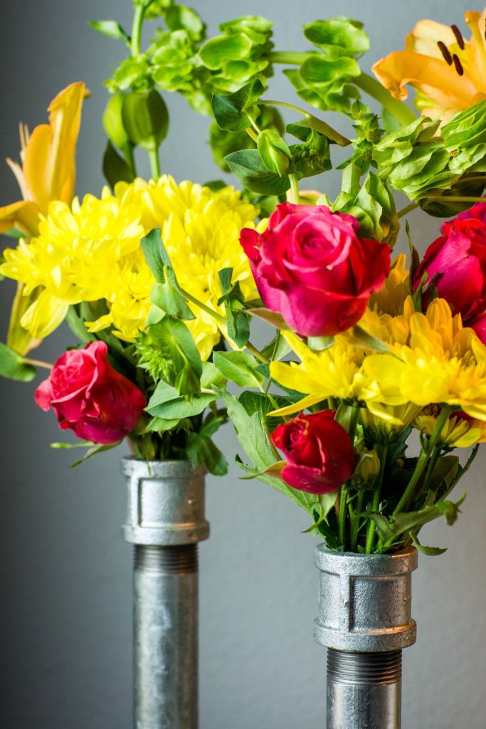 galvanized pipe vase DIY