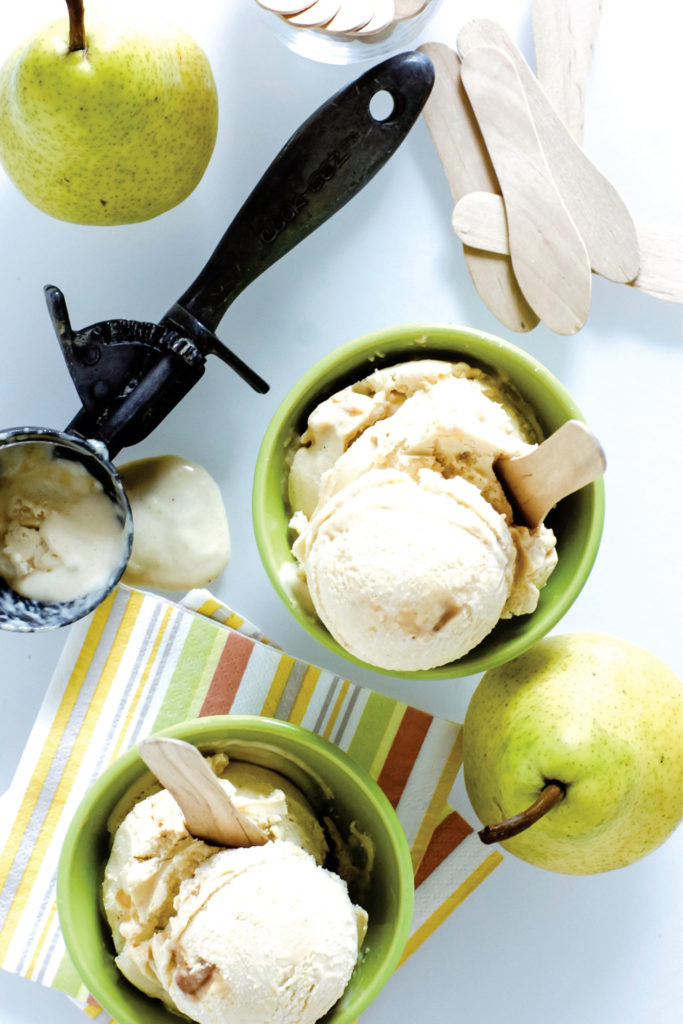 spiced pear ice cream with caramel swirl recipe