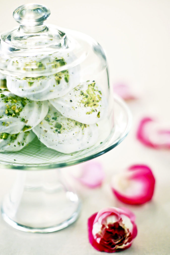 pistachio meringues with rose water cream recipe