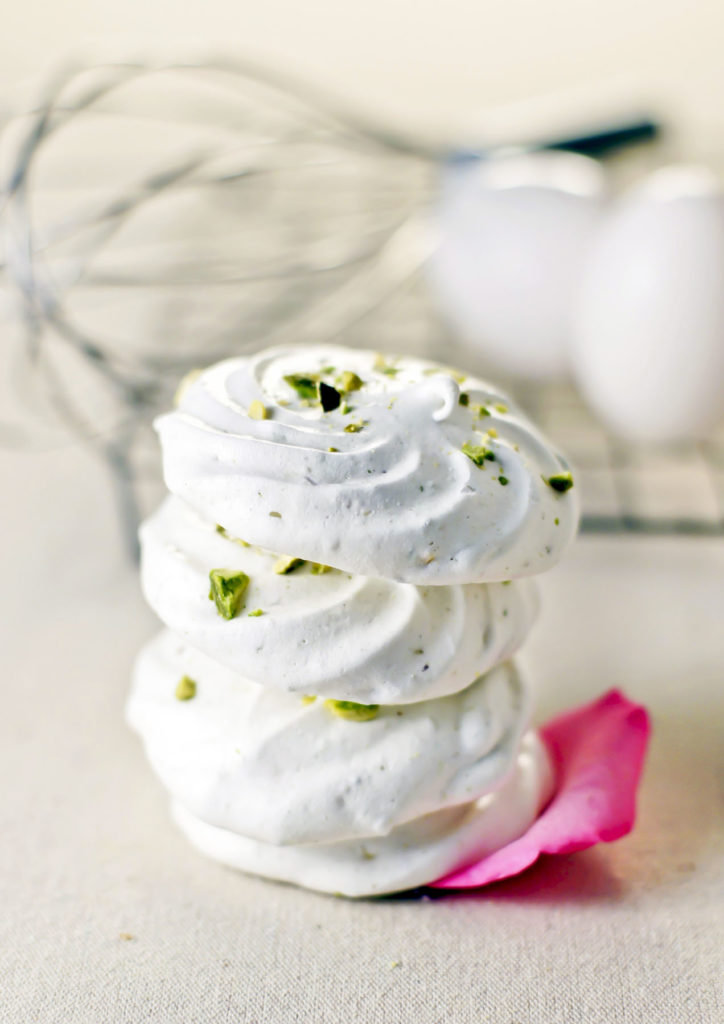 pistachio meringues with rose water cream recipe