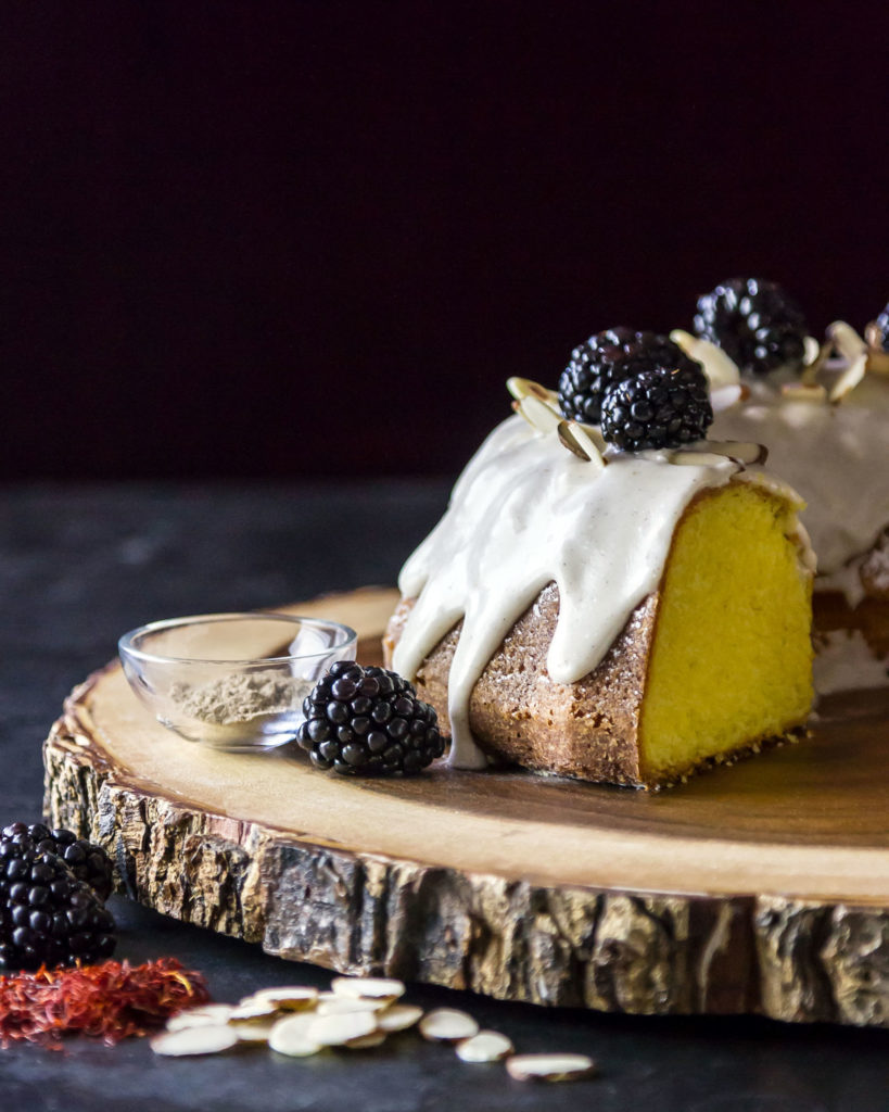 saffron bundt cake with cardamom glaze recipe