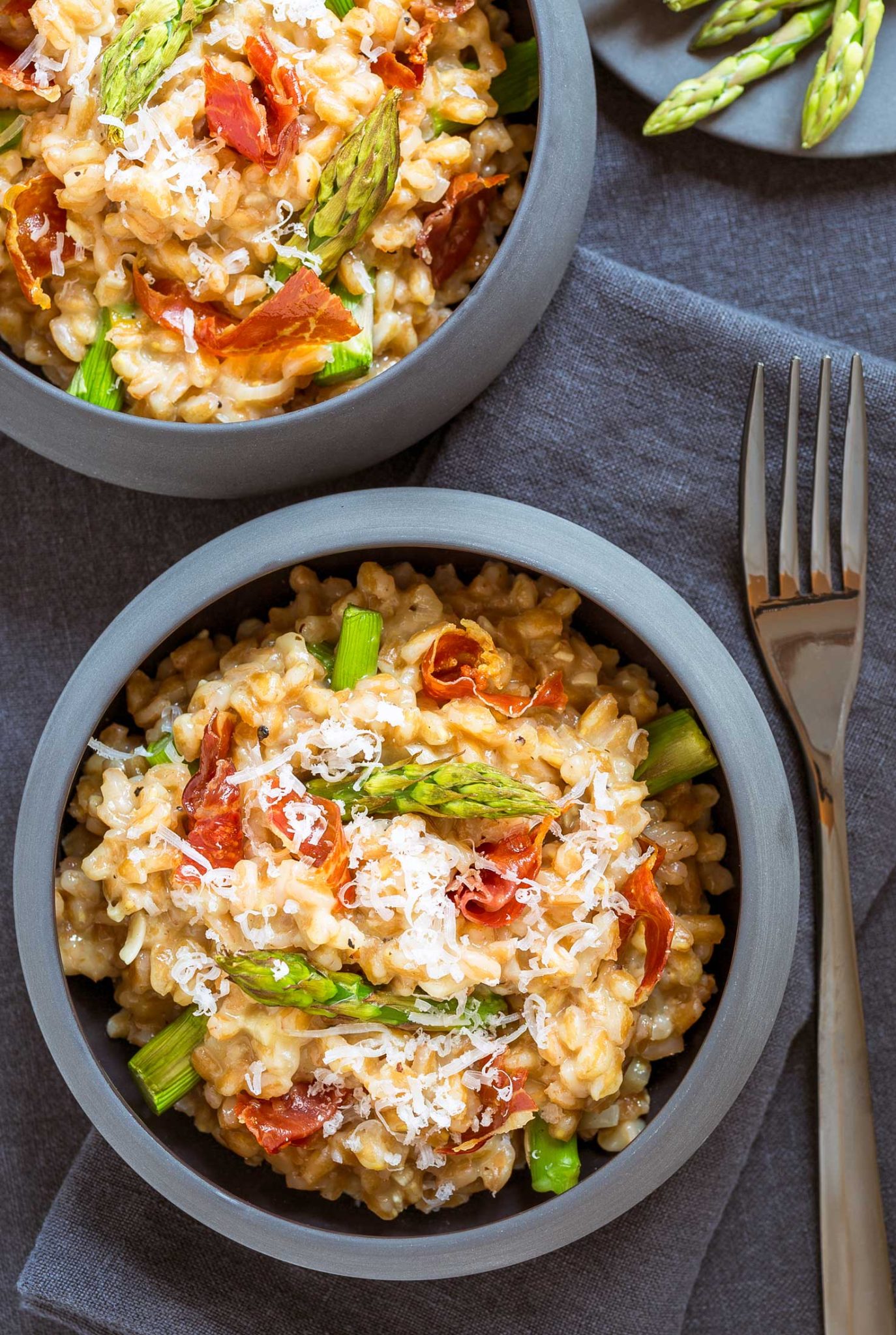 Roasted Asparagus Farro Risotto - today's nest